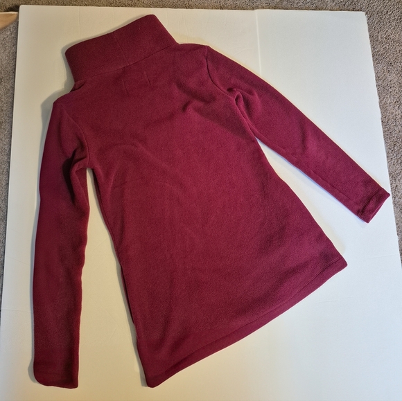 DUDLEY STEPHENS Burgundy Fleece Turtleneck Sz Small - Picture 2 of 4